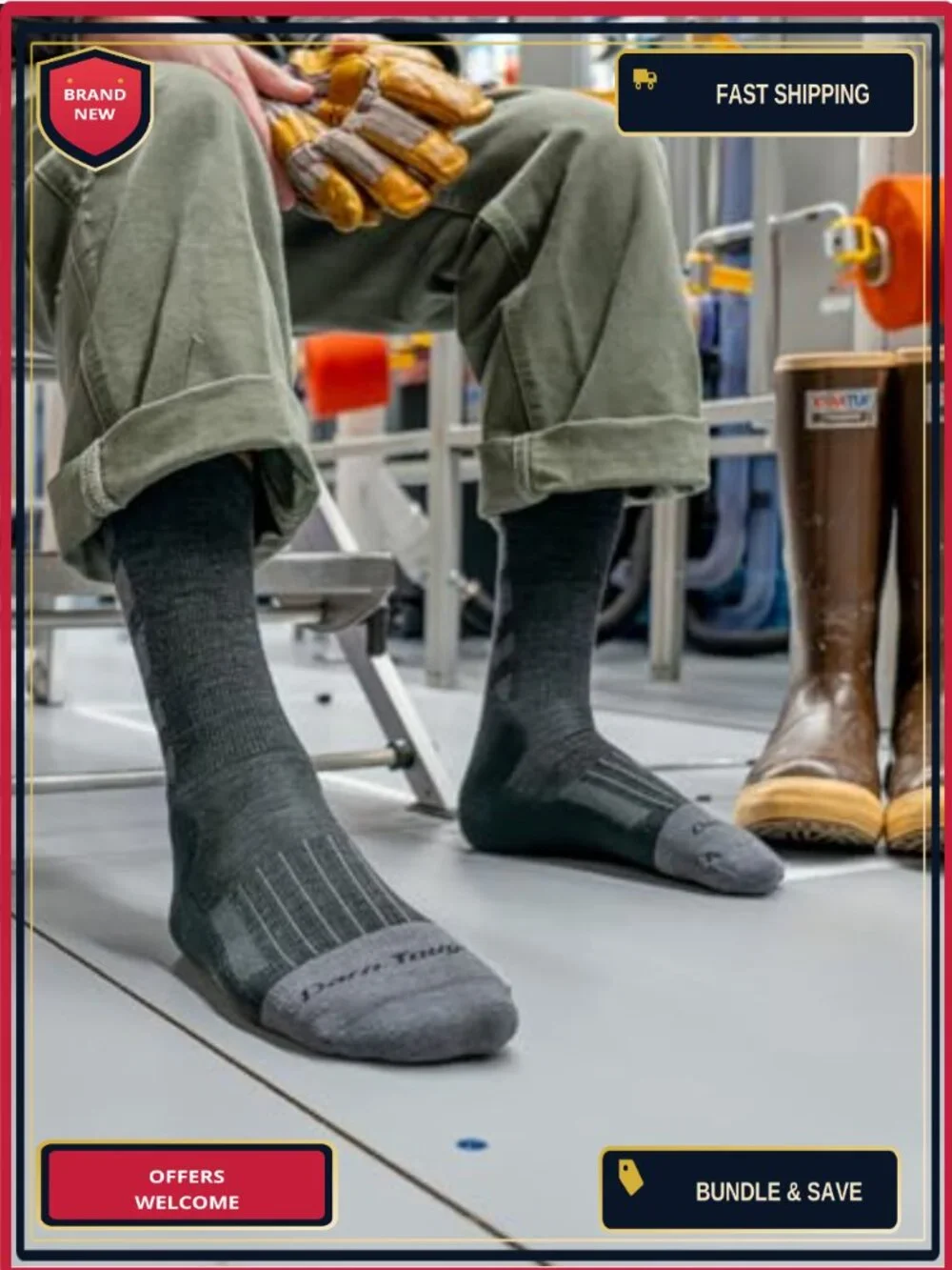 Men's Merino Wool Boot Socks Over the Calf Lightweight Cushion Hiking